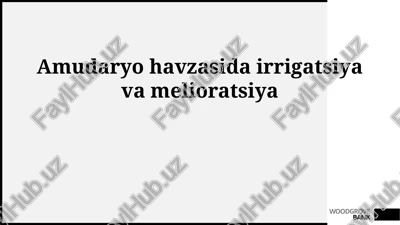 amudaryo havzasida irrigatsiya va melioratsiya — PPTX