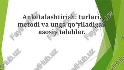 so'rovnomalar — PPTX