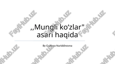 munglining ko'zlari — PPTX