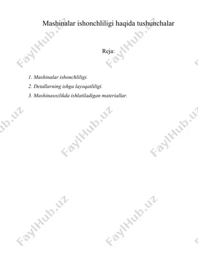 mashinalar ishonchliligi haqida tushunchalar — DOC