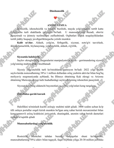 dinshunoslik — DOCX