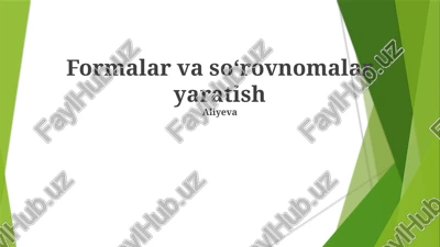 shaklingiz yoki so'rovingizni rejalashtirish — PPTX