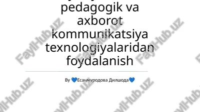 inklyuziv taʼlim jarayonida pedagogik va axborot kommunikatsiya texnologiyalaridan foydalanish — PPTX