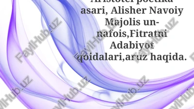 fitratni adabiyot qoidalari — PPTX