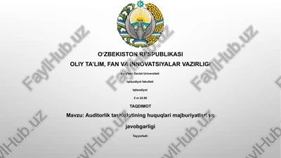 auditorlik tashkilotining huquq va majburiyatlari — PPTX