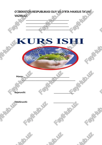 qamashi tumani tabiiy resurslari va ulardan foydalanish, kurs ishi — DOCX