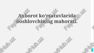 teleboshlovchilik mahorati — PPTX
