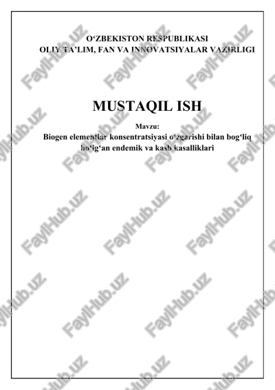 biogen elementlar konsentratsiyasi — DOCX