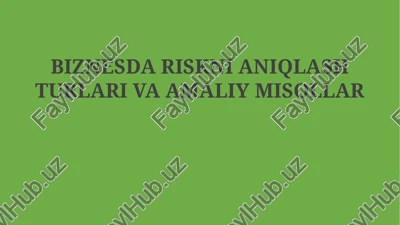 xavfni aniqlash turlari va usullari — PPTX