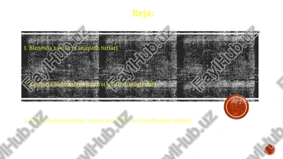 xavflarni aniqlash turlari va biznesdagi amaliy misollar — PPTX