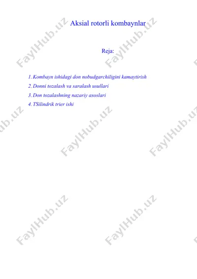aksial rotorli kombaynlar — DOC