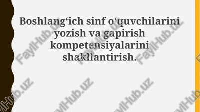 yozuv va nutq ko'nikmalari — PPTX