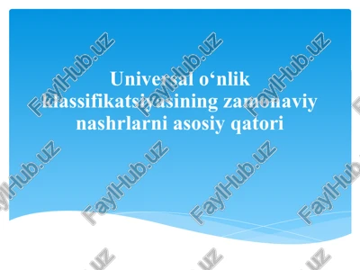 universal o‘nlik klassifikatsiyasi — PPTX