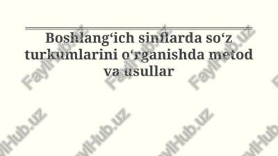nutq qismlarini o'rgatishda metod va usullar — PPTX