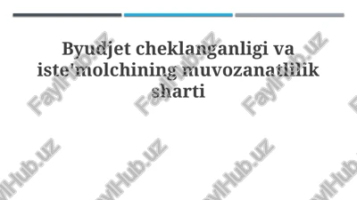 byudjet cheklovi — PPTX
