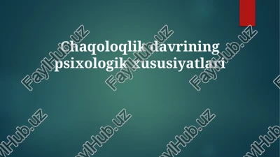 infant psixologiyasi — PPTX