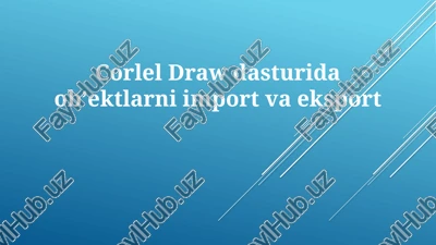 corleldrawdasturidaobʼektlarniimportvaeksport — PPTX