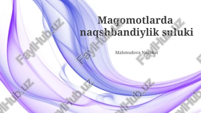 maqomotlarda naqshbandiylik suluki — PPTX