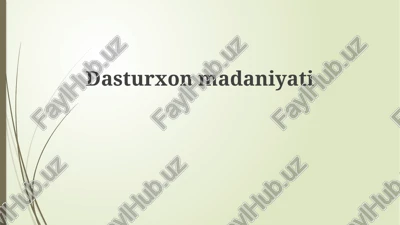 dasturxonmadaniyati — PPTX
