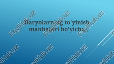 daryolarning to'yinish manbalari bo'yicha — PPTX