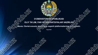 davlat-xususiy sheriklikdagi raqamli platformalar — PPTX