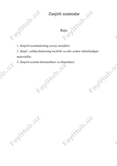 zanjirli uzatmalar — DOC
