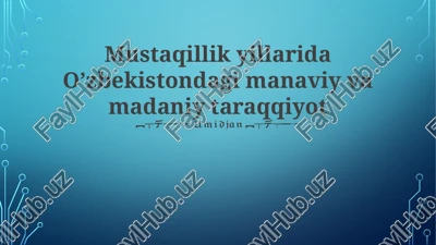 o'zbekistonning madaniy diplomatiyasi — PPTX