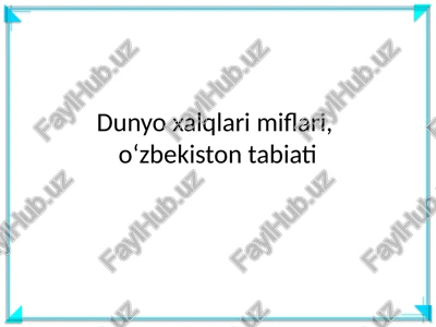 qahramonlik yoki sevgi haqidagi epik janr — PPTX