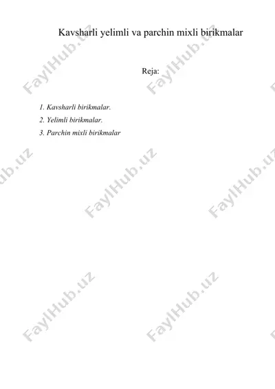 kavsharli yelimli va parchin mixli birikmalar — DOC