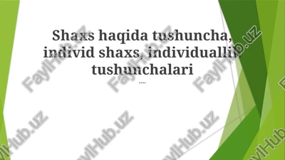 shaxs tushunchasi — PPTX