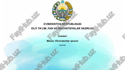 ekvivalentlar qonuni — PPTX