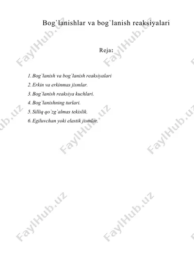 bog`lanishlar va bog`lanish reaksiyalari — DOC