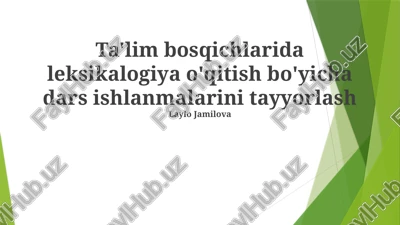 leksikologiya ta'limi — PPTX