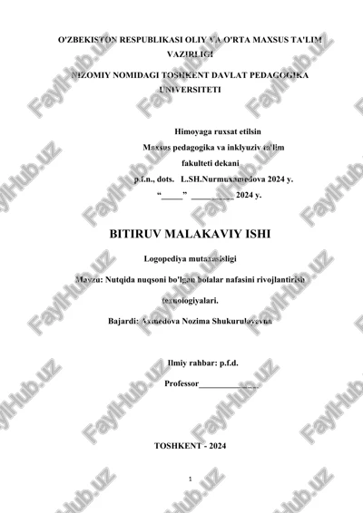 logopediya mutaxasisligi — DOCX
