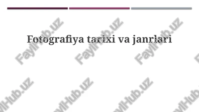 fotografiya tarixi va janrlari — PPTX