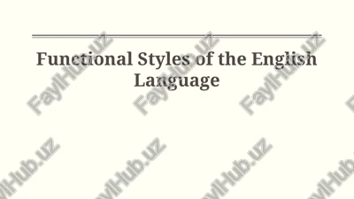 functional styles of the english language — PPTX