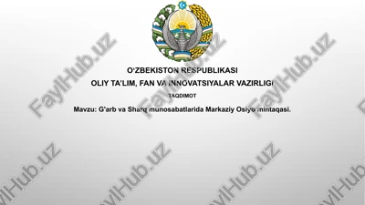 g'arb va sharq munosabatlari — PPTX