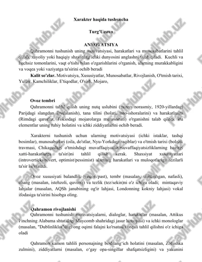 xarakter haqida tushuncha — DOCX