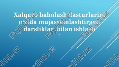 darslikni xalqaro me'yorlar — PPTX