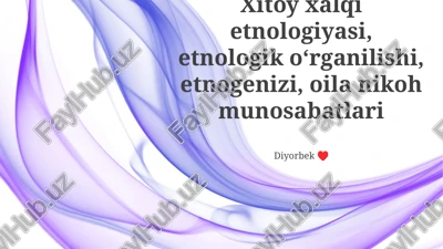 xitoy jamiyatlarining etnologik tadqiqotlari — PPTX
