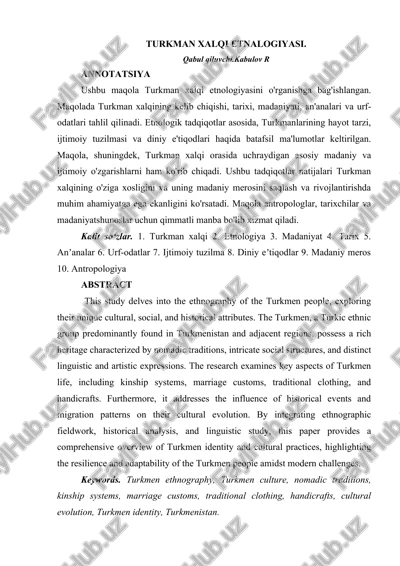 turkman xalqi etnalogiyasi — DOCX