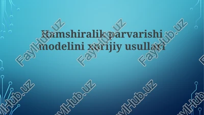 hamshiralik parvarishi modellarining xorijiy usullari — PPTX