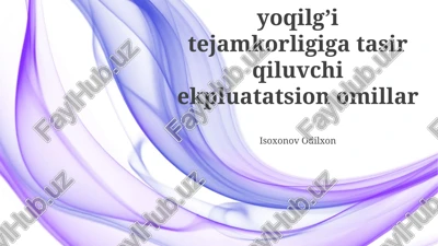 ekpluatatsion omillar — PPTX