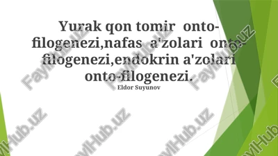 nafa olish sistemasining evolyutsiyasi va ontogenizi — PPTX