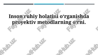 proyektiv usullar — PPTX