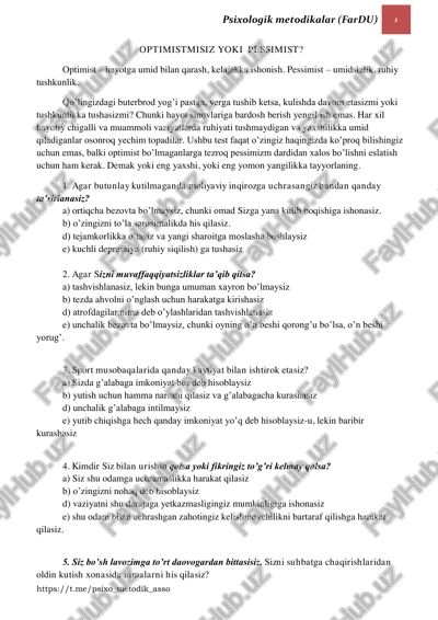 psixologik metodikalar — PDF