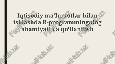 r-programmingningahamiyativaqo’llanilish — PPTX