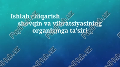 ishlab chiqarish shovqin va vibratsiyasining organizmga ta'siri — PPTX