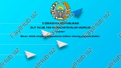 ishlabchiqarish korxonalaridashifokorishininggigiyenikjihatlari — PPTX