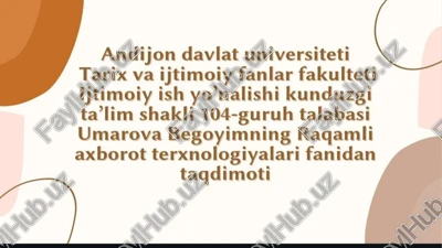 umarova begoyimning raqamli axborot terxnologiyalari fanidan taqdimoti — PPTX